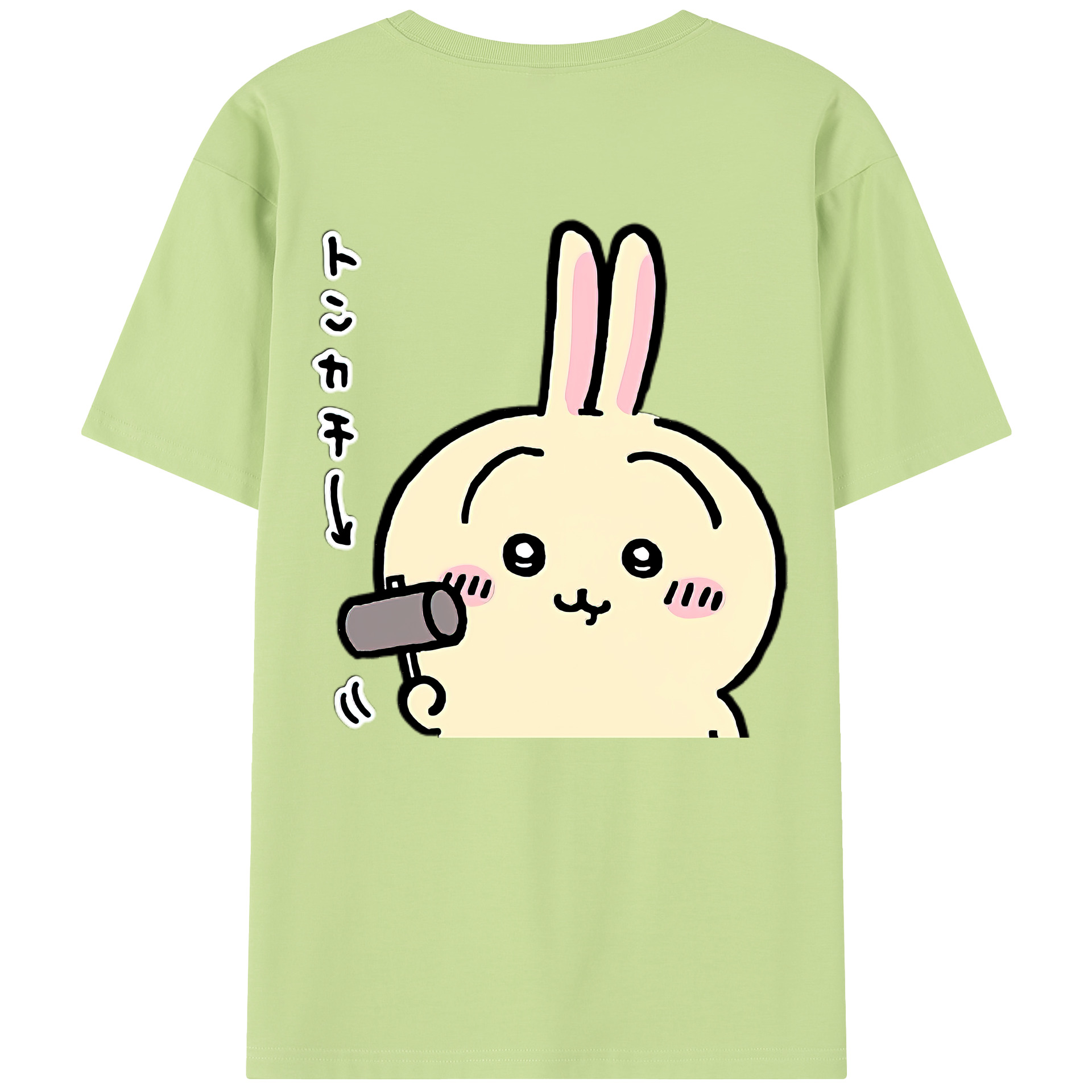 （画像用） ちいかわ うさぎ Chii-kawa usagi 綿100％半袖Tシャツ（背面プリント）